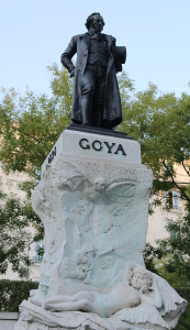 A statue dedicated to Francisco Goya stands outside of the . Photograph ©2014 by Brian Cohen.