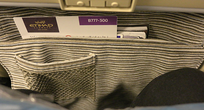 There is an extra mesh pocket attached to the typical seat pocket for extra storage. Photograph ©2015 by Brian Cohen.