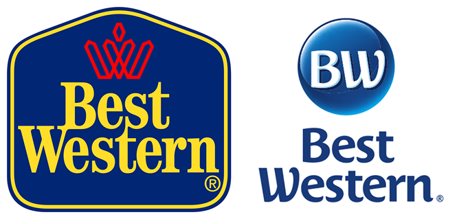 The Best Western logo has changed: the old one — in use since 1993 — is shown on the left; while the new ones shown on the right. Click on the graphic for a larger view of the logos. Source: Best Western Hotels & Resorts.