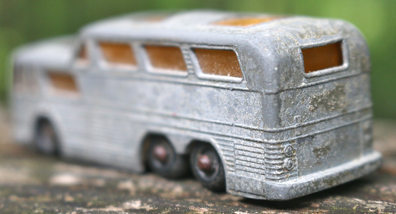 toy Greyhound bus matchbox