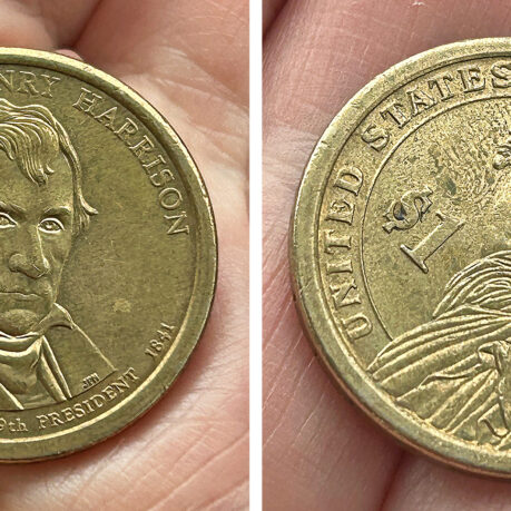 a close up of a coin