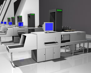 a computer scanner machine in a room