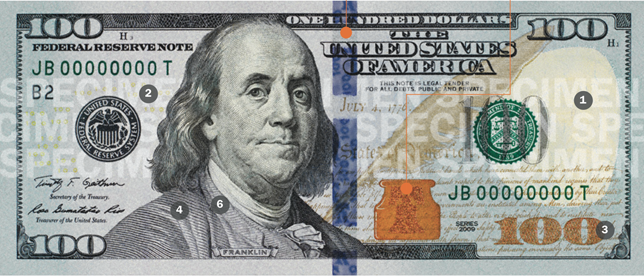 close-up of a hundred dollar bill