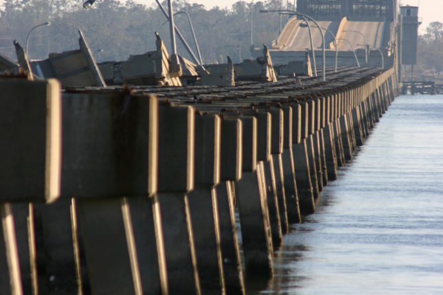 Hurricane Katrina Biloxi Bay Bridge Mississippi