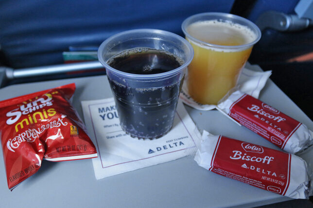 a drink and a beverage on a table