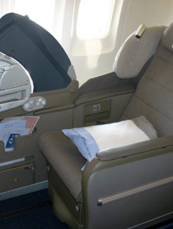 a seat in an airplane