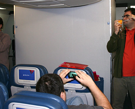 a man taking a picture of another man