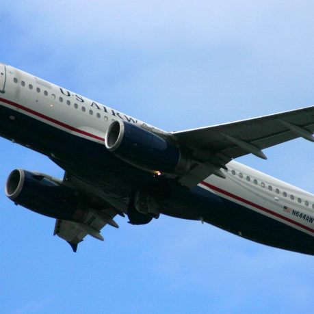 a plane flying in the sky