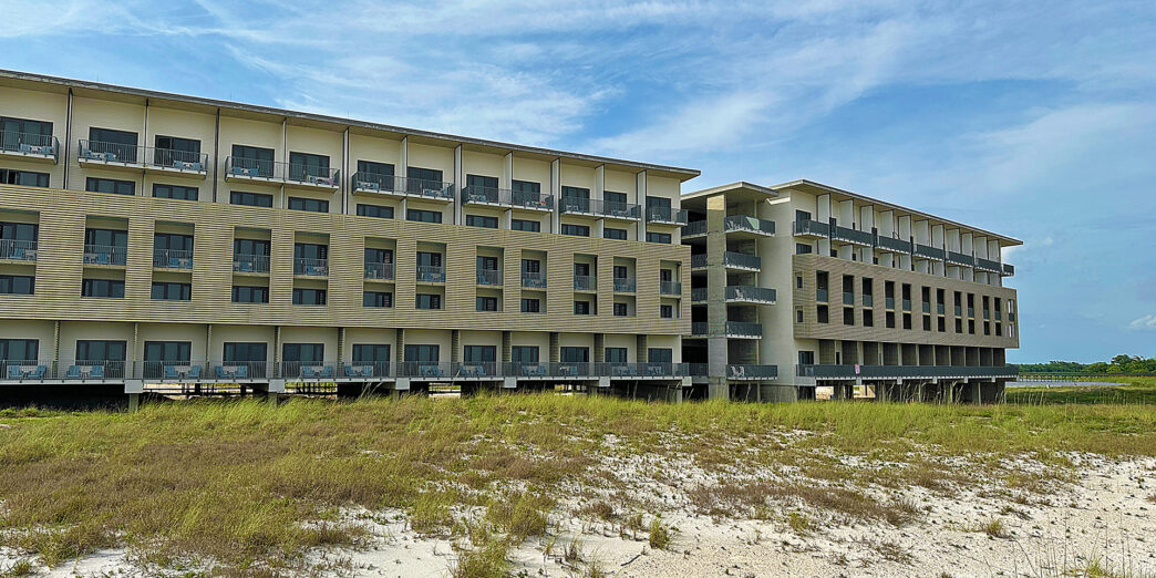 a building with many windows