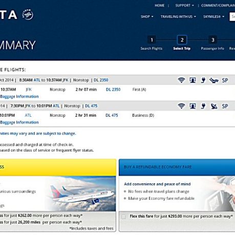 a screenshot of a flight information
