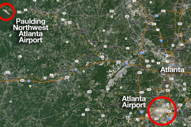 Silver Comet Field at Paulding Northwest Atlanta Airport Map