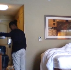 a person standing in a room