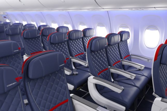 a row of seats in an airplane