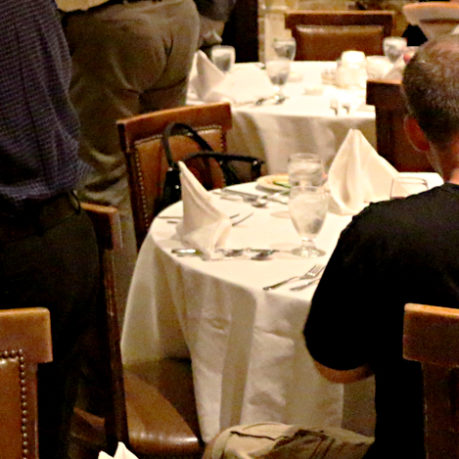 Dining solo in a restaurant