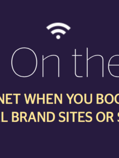 a blue background with white text