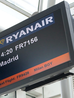 Ryanair overhead monitor