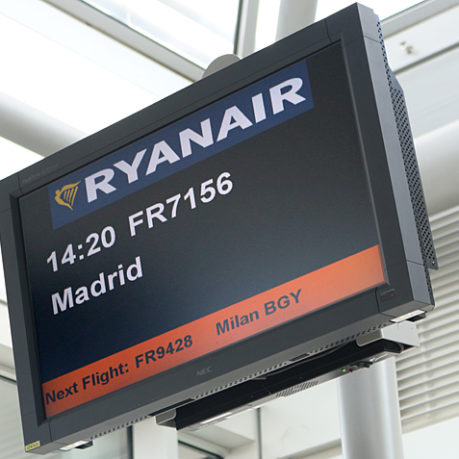 Ryanair overhead monitor