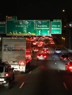 Interstate 75 85 highway night Atlanta