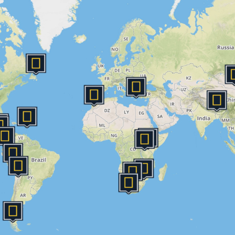 a map of the world with different countries/regions