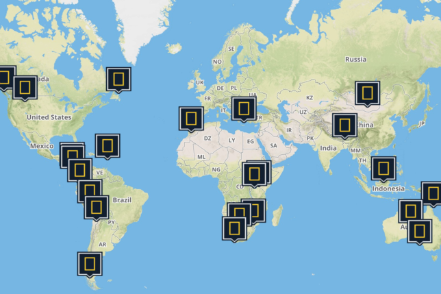 a map of the world with different countries/regions