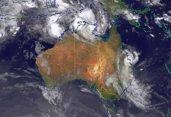 a satellite view of australia