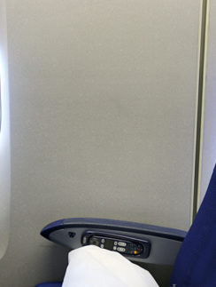 KLM Economy class seat with no window
