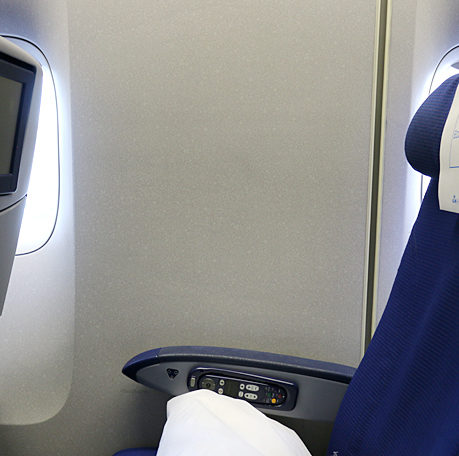 KLM Economy class seat with no window