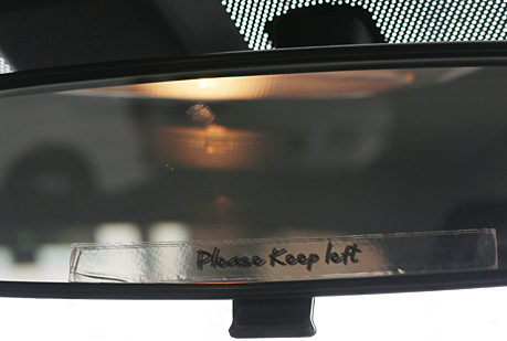 car mirror keep left