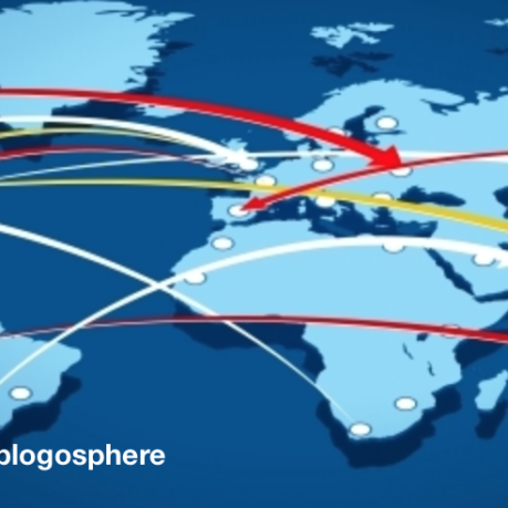 a map of the world with red arrows