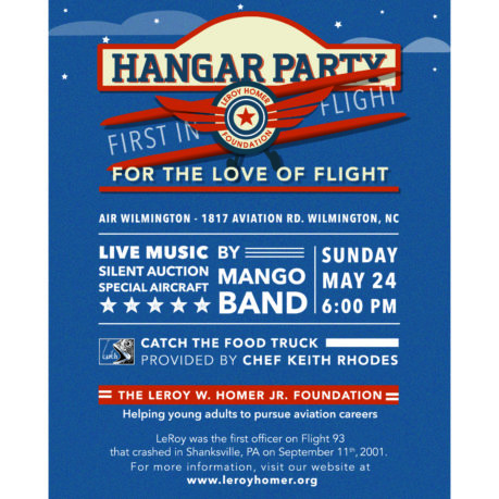 a blue and red poster