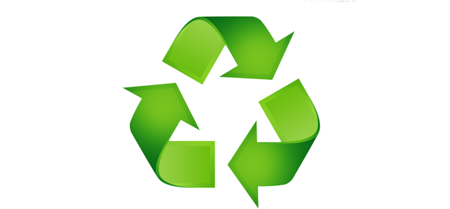 a green recycle symbol on a black background
