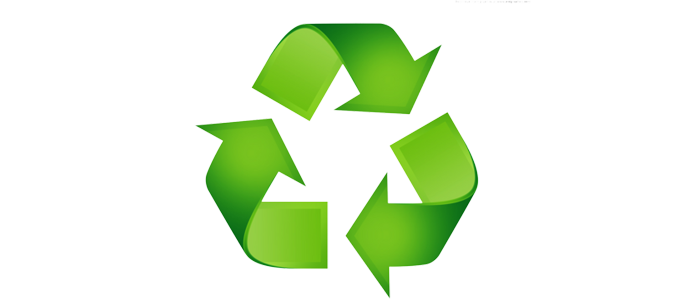 a green recycle symbol on a black background