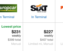 a screenshot of a car price list