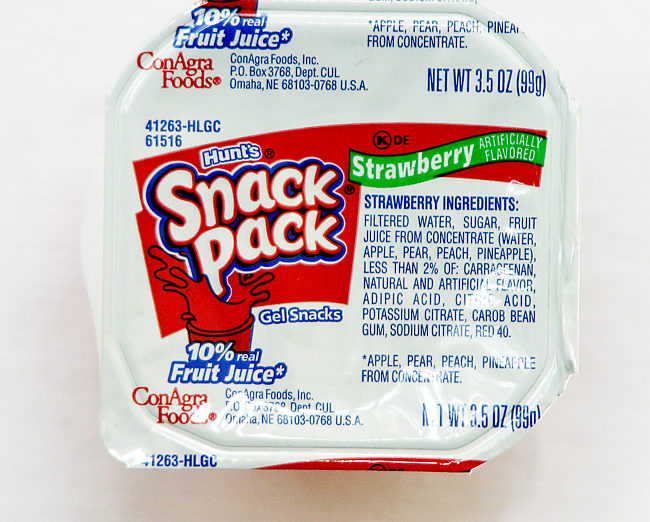 strawberry gelatin snack pack