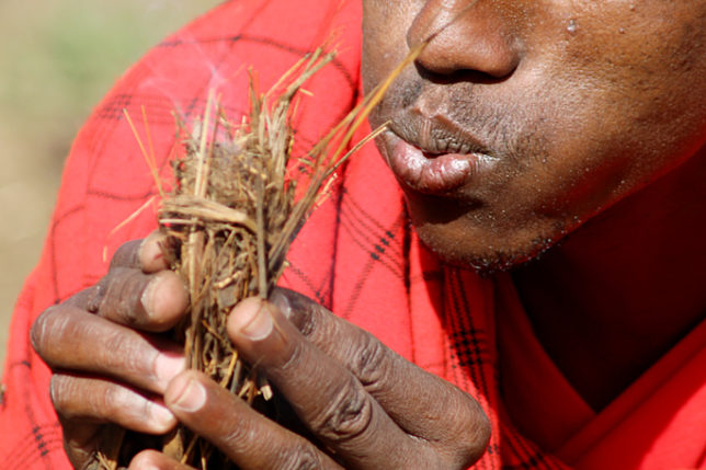 Maasai Mara people fire