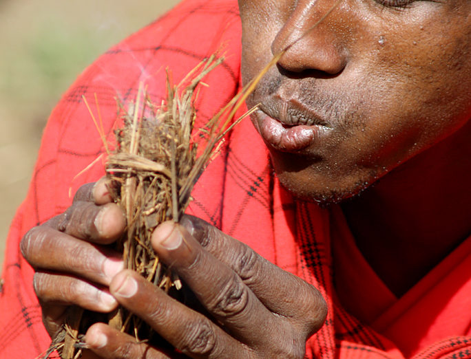 Maasai Mara people fire