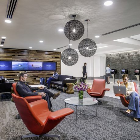 people sitting in a lounge area