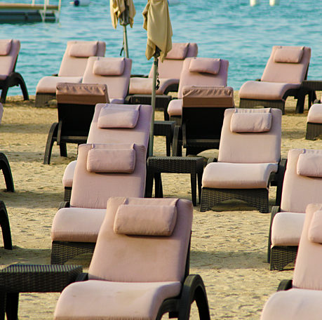 lounge chairs beach Hilton Abu Dhabi