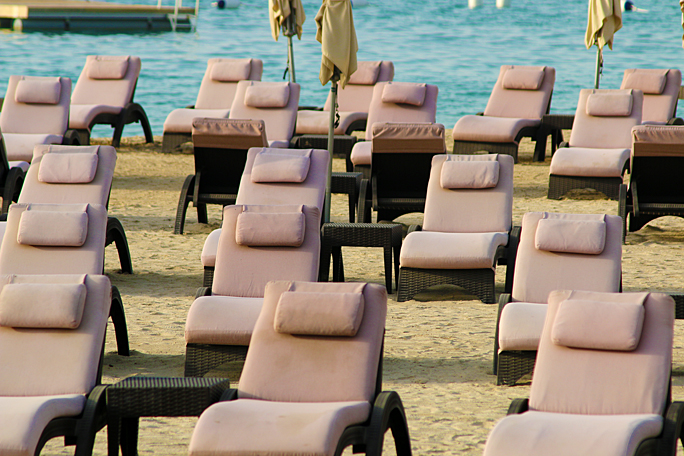 lounge chairs beach Hilton Abu Dhabi