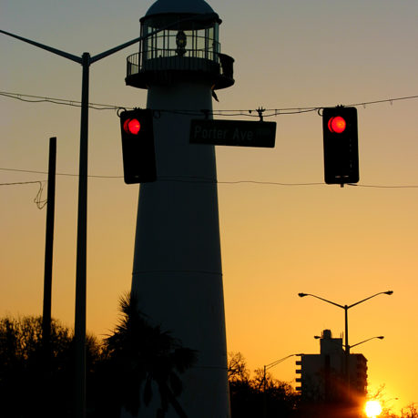 Biloxi Lighthouse silhouette sunset