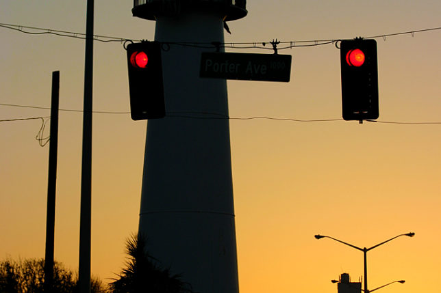 Biloxi Lighthouse silhouette sunset