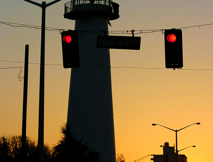 Biloxi Lighthouse silhouette sunset