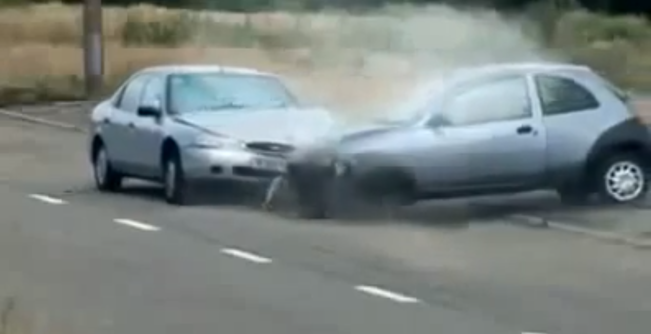 two cars on a road