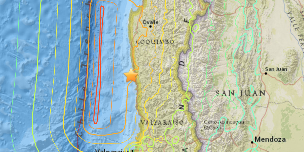 a map of a large body of water with a yellow star