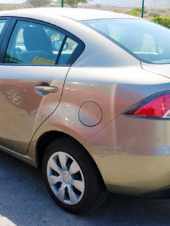 a car parked in a parking lot