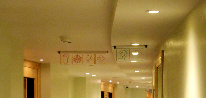 carbon monoxide detector hotel hallway