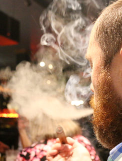 Ybor City Halloween smoking cigar