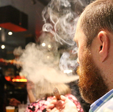 Ybor City Halloween smoking cigar