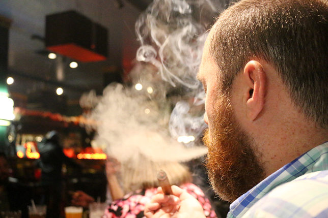 Ybor City Halloween smoking cigar