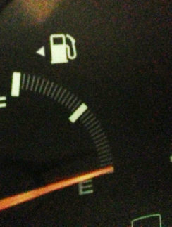 fuel gauge with triangle arrow
